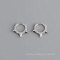 Punk Style Unisex S925 Sterling Silver Gold Color Strike Hoop Earrings